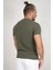 Haki V Yakalı Likralı Dar Kesim Erkek Tshirt 1801165 3