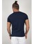 Lacivert V Yakalı Likralı Dar Kesim Erkek Tshirt 1801165 2