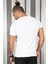 Beyaz V Yakalı Likralı Dar Kesim Erkek Tshirt 1801165 4
