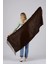 Angora Ponponlu Şal 60X180 - Koyu Kahve 2