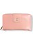 Kadın Pudra Renkli Fermuarlı ve Çıtçıtlı Kağıt ve Bozuk Para Bölmeli Büyük Boy Cüzdan. 1