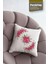 Kanaviçe Pembe Çiçek Desenli 4'lü Dijital Baskılı Kırlent Kılıfı 43 x 43 cm 3