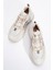 Sterda Beyaz Bej Kadın Kalın Taban Spor Sneakers 2