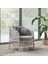 Konfor Rattan Bahçe Balkon Oturma Takımı 2+1+1+Camlı Masa Kemik Rengi 3