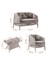 Konfor Rattan Bahçe Balkon Oturma Takımı 2+1+1+Camlı Masa Kemik Rengi 5