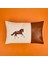 Soft Deri Görünümlü Horse Desenli Kırlent - Ekru - 30x50 cm 1