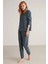Yumuşak Dokulu Uzun Kol Kadın Pijama Takım 9528 2