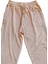 Parlak Kadife Cepli Pantolon Eşofman Pijama Altı Unisex Lastikli Paça Bej 4