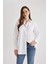 Oversize Fit Oxford Uzun Kollu %100 Pamuk Gömlek Z4893AZ23AU 3