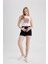 Mom Fit Yüksek Bel Katlamalı Paça Jean Şort A2621AX23SM 3