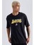 Fit NBA Los Angeles Lakers Oversize Geniş Kalıp Bisiklet Yaka Kısa Kollu Tişört 1