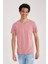 Erkek Pembe Regular Fit Düz Kesim Bisiklet Yaka %100 Pamuk Kısa Kollu Tişört B0653AXNS 1