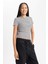 Kadın Siyah Slim Fit Dar Kesim Bisiklet Yaka Çizgili %100 Pamuk Atlet B0645AXNS 4
