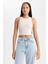 Kadın Bej Fitted Halter Yaka Düz Basic Pamuklu Atlet B0658AXNS 1