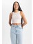 Kadın Bej Fitted Halter Yaka Düz Basic Pamuklu Atlet B0658AXNS 5