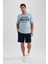 Regular Fit Bisiklet Yaka Baskılı Kısa Kollu Tişört B0656AXNS 2
