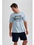 Regular Fit Bisiklet Yaka Baskılı Kısa Kollu Tişört B0656AXNS 3