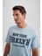 Regular Fit Bisiklet Yaka Baskılı Kısa Kollu Tişört B0656AXNS 4
