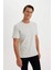 New Regular Fit Bisiklet Yaka Basic Düz %100 Pamuk Kısa Kollu Tişört V7699AZ24SP 3