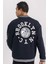 Fit Oversize Geniş KAlıp Kolej Yaka Baskılı Çıtçıt Kapamalı Cepli Bomber Hırka B3887AX24SP 1