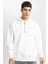 Oversize Geniş Kalıp Yarım Fermuarlı Baskılı Kapüşonlu Sweatshirt B4847AX24SP 1