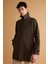 Su İtici Rüzgar Geçirmez Slim Fit Parka Mont Dar Kesim Polo Yaka Fermuarlı Cepli B6305AX24SP 1