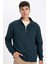 Comfort Regular Fit Rahat Kalıp Fermuarlı Dik Yaka Basic Düz Sweatshirt X7405AZ24SP 1