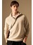Regular Fit Dik Yaka Fermuarlı Pelüş Sweatshirt B6493AX24SP 1
