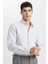 Slim Fit Dar Kesim Polo Yaka Petek Dokulu Uzun Kollu Gömlek B6476AX24SP 1