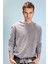 Regular Fit Kapüşonlu Yıkamalı Soluk Efektli Basic Düz Sweatshirt B9220AX23WN 1