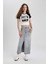 Long Fit Yırtmaçlı Uzun Boy Jean Etek B9847AX24SP 2