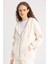Relax Fit Kapüşonlu Cepli Basic Düz Fermuarlı Sweatshirt C1809AX23WN 1