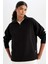 Fit Oversize Fermuarlı Dik Yaka Spor Sweatshirt B7756AX24SP 1