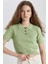Slim Fit Dar Kesim Polo Yaka Kısa Kollu Triko Tişört N9752AZ24SP 1