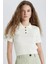 Slim Fit Dar Kesim Polo Yaka Kısa Kollu Triko Tişört N9752AZ24SP 1