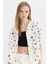 Coool Oversize Pijama Yaka Desenli Kısa Kollu %100 Pamuk Gömlek A6863AX24SM 1