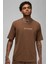 Air Jordan Jumpman Wordmark Unisex Brown Tee Air Jordan Nakış Logolu Pamuk Tişört Kahverengi 1