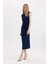 Bodycon Vücudu Saran Yuvarlak Yaka Aerobin Kolsuz Midi Abiye Elbise C4310AX24SP 1