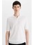 Slim Fit Dar Kesim Polo Yaka Kısa Kollu Basic Düz Fermuarlı Triko Tişört C4917AX24SM 1