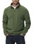 Erkek Yarım Fermuarlı Uzun Kollu Haki Yeşili Polar Sweatshirt 3