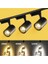 3'lü Hareketli LED Ray Spot + 1 Metre Ray Siyah Kasa Beyaz Işık 4