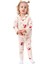 Somon Sarı Biyeli Kırmızı Ayıcık Desenli Kruvaze Yaka Pijama Takımı 1
