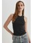Slim Fit Dar Kesim Halter Yaka Fitilli Kaşkorse Yıkamalı Soluk Efektli Atlet C4327AX24SP 1