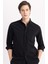 Regular Fit Polo Yaka Oxford Basic Düz Uzun Kollu Siyah Gömlek A8028AX24SP 1