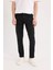 Carlo Skinny Fit Ekstra Dar Kalıp Normal Bel Ekstra Dar Paça Siyah Jean Pantolon S2285AZ24AU 1