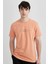 Slim Fit Dar Kesim Bisiklet Yaka Baskılı Kısa Kollu Tişört C2076AX24SM 1