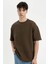 Comfort Regular Fit Rahat Kesim Bisiklet Yaka Waffle Kumaş Pamuklu Kısa Kollu Basic Düz Tişört B4443AX24SP 1