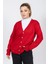 Vs Bayan V Yaka Dügmeli Düz U.kol Hırka Trk Kırmızı 1
