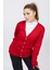Vs Bayan V Yaka Dügmeli Düz U.kol Hırka Trk Kırmızı 3