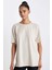 Fit Oversize Bisiklet Yaka Baskılı Sporcu Kısa Kollu Tişört Z6695AZ24SM 1